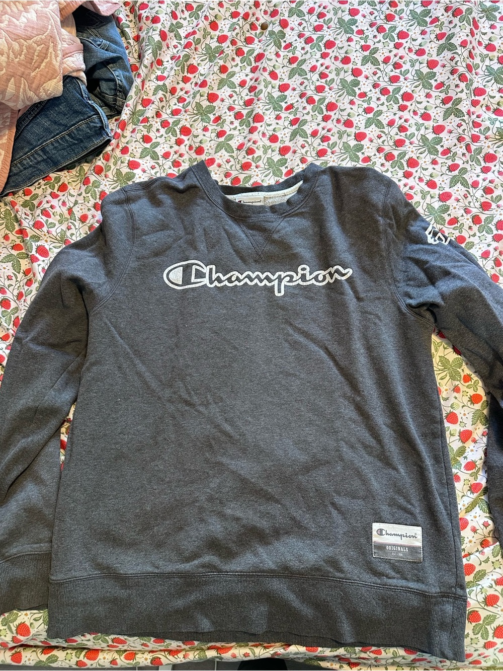 Champion Charcoal Gray Logo Crewneck Sweatshirt